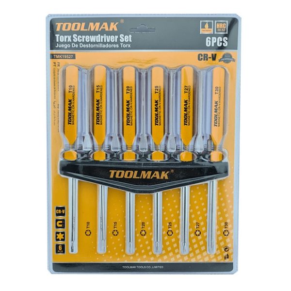 JUEGO DE DESTORNILLADORES TORX ESTRELLA 6 PIEZAS - TOOLMAX