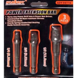 SET 3 ADAPTADOR EXTENSION TALADRO 1/4 3/8 1/2 - GENERICO