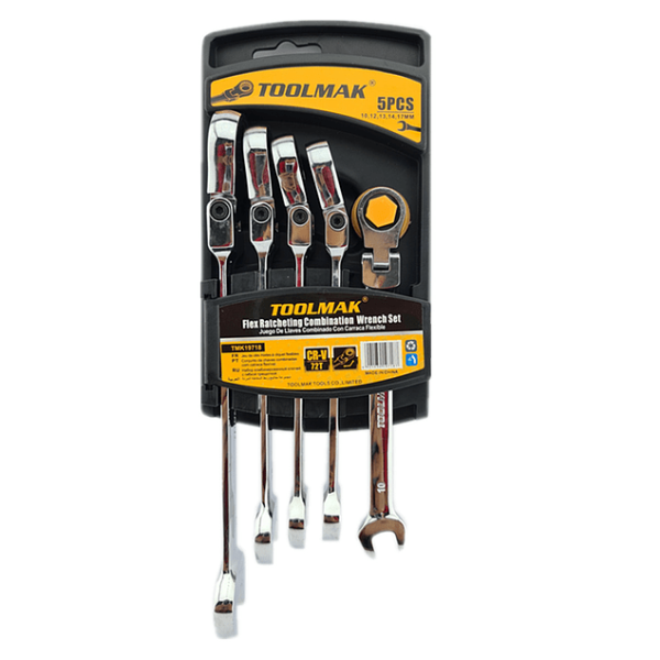 JUEGO DE LLAVES ARTICULADAS CORONA CON CHICHARRA 5 PCS - TOOLMAK