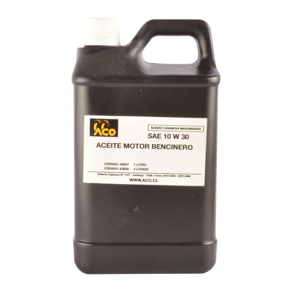 ACEITE 1 LITRO P/MOTOR 4 TIEMPOS BENC. (GENERADOR) 10W 30 - GENERICO