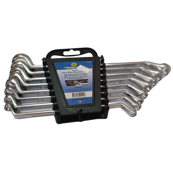 JUEGO DE LLAVES CURVA CORONA 6-22MM 8PCS - FERRETOOLS