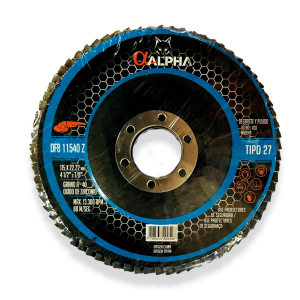 DISCO FLAP 4 1/2 ZA40 AZUL ACERO INOX. - ALPHA PRO