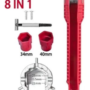 LLAVE MULTIFUNCIONAL REPARACION DE LAVAPLATO/BAÃ‘OS 8 EN 1 - GENERICO