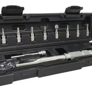 LLAVE DE TORQUE TORQUIMETRO 1/4 PULG. 5 A 25NM + 11 PIEZAS - GENERICO