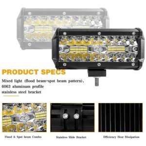 BARRA FOCO NEBLINERO LED 120W AUTO MOTO CAMION Q170 - GENERICO