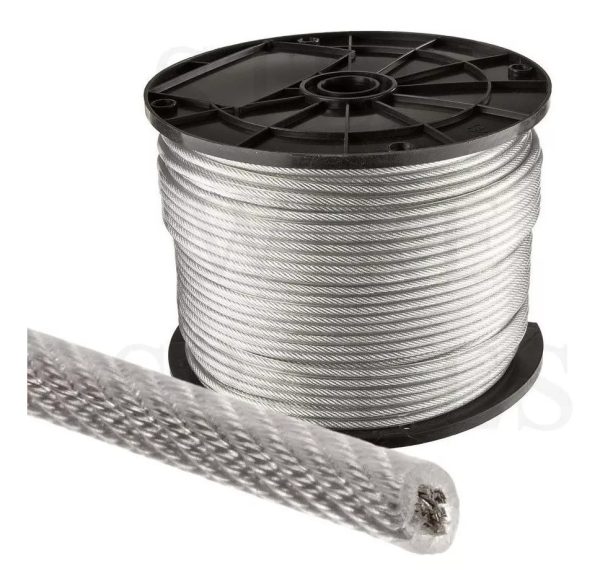 PIOLA CABLE DE ACERO 2 A 3 MM FORRADO PVC - GENERICO