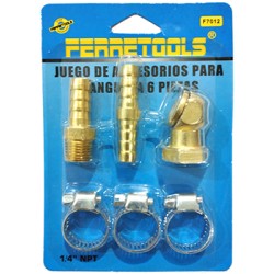 JGO DE ACCESORIOS PARA MANGUERA 6PCS - FERRETOOLS