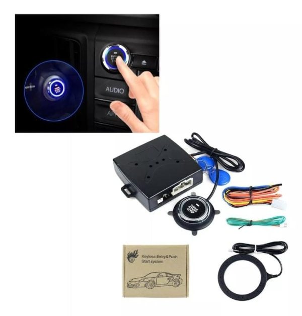 BOTON ENCENDIDO APAGADO S/LLAVE C/CHIP RFID P/AUTO - GENERICO