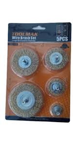 JUEGO DE ESCOBILLAS REDONDAS PARA TALADRO 5 PCS  - TOOLMAK