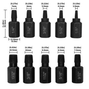 JUEGO EXTRACTOR DE PERNOS CORTADOS 10 PCS - TORXMETER