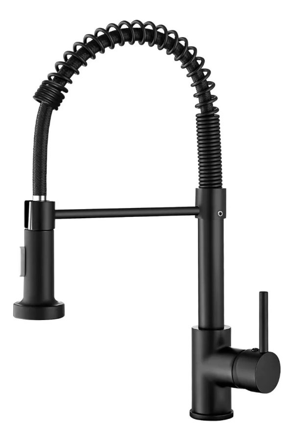 LLAVE LAVAPLATOS NEGRA FLEXIBLE ACERO INOXIDABLE GRIFO 360 - GENERICO