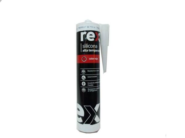 SILICONA ALTA TEMPERATURA ROJA 300ML - REX