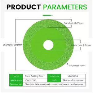 DISCO CORTE VIDRIO P/AMOLADORA ANGULAR - GENERICO