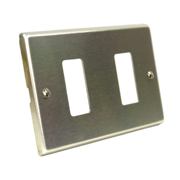 PLACA 2 PUESTO CON TORNILLO ALUMINIO ANODIZADO 8702 - SCAME