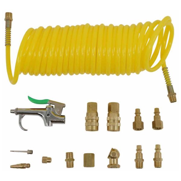 KIT ACCESORIOS COMPRESOR DE AIRE 12 PIEZAS MANGUERA PISTOLA - RQT