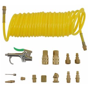 KIT ACCESORIOS COMPRESOR DE AIRE 12 PIEZAS MANGUERA PISTOLA - RQT
