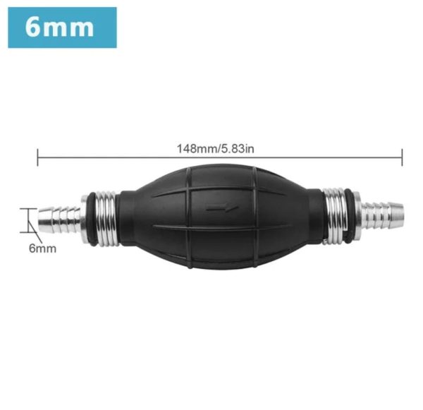 BOMBA COMBUSTIBLE DE MANO GOMA/ALUMINIO 6MM - GENERICO