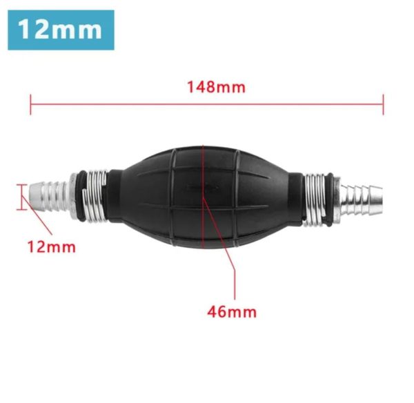 BOMBA COMBUSTIBLE DE MANO GOMA/ALUMINIO 12MM - GENERICO