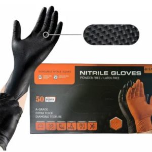 GUANTE NITRILO TEXTURIZADO NEGRO T/L 50 UND - GENERICO