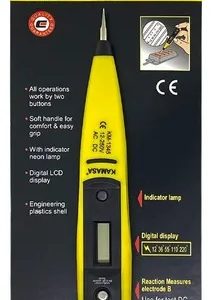 PROBADOR DE CORRIENTE C/PUNTA  PALETA 12-220 V - KAMAZA