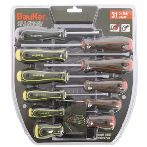 SET DE DESTORNILLADOR Y PUNTA 31 PIEZAS - BAUKER