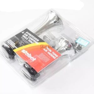 BOCINA DOBLE TIPO  TROMPETA 12V C/COMPRESOR - GENERICO